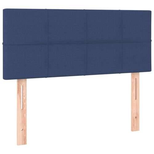 Krevet s oprugama i madracem plavi 90 x 190 cm od tkanine Plava 90 x 190 cm Blok s kvadratima Cijena
