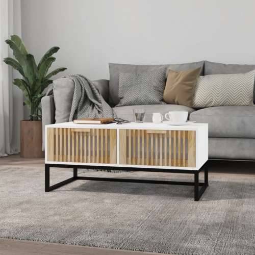 Stolić za kavu bijeli 80x40x35 cm konstruirano drvo i željezo - Bijela 1 Cijena