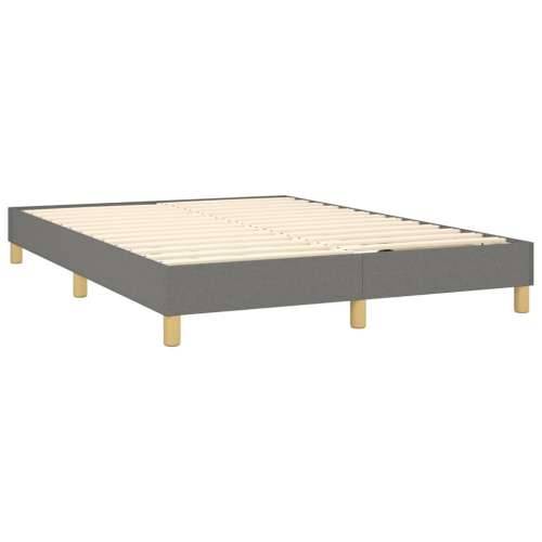 Krevet s oprugama i madracem tamnosivi 140x190 cm od tkanine - Tamno siva 140 x 190 cm Okomite pruge Cijena