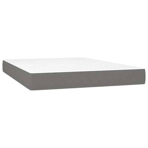 Krevet s oprugama i madracem tamnosivi 140x190 cm od tkanine - Tamno siva 140 x 190 cm Okomite pruge Cijena