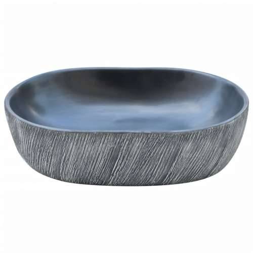 Nadgradni Lavabo - Umivaonik crno-sivi ovalni 47 x 33 x 13 cm keramički - Crna i siva 47 x 33 x 13 cm Cijena