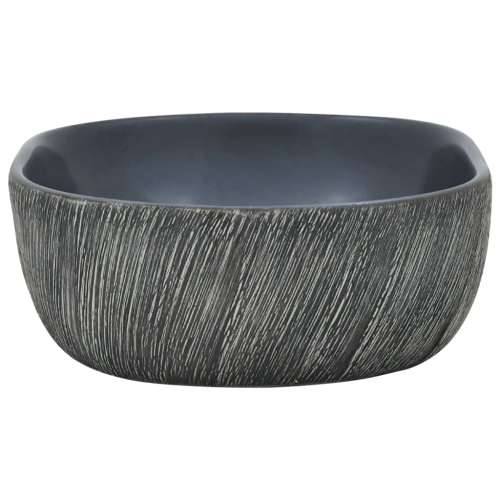 Nadgradni Lavabo - Umivaonik crno-sivi ovalni 47 x 33 x 13 cm keramički - Crna i siva 47 x 33 x 13 cm Cijena