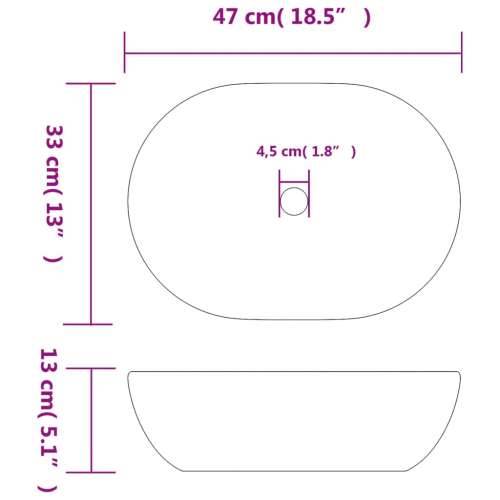 Nadgradni Lavabo - Umivaonik crno-sivi ovalni 47 x 33 x 13 cm keramički - Crna i siva 47 x 33 x 13 cm Cijena