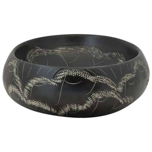 Nadgradni Lavabo - Umivaonik crni ovalni 59x40x15 cm keramički - Crno-bijelo 59 x 40 x 15 cm Cijena