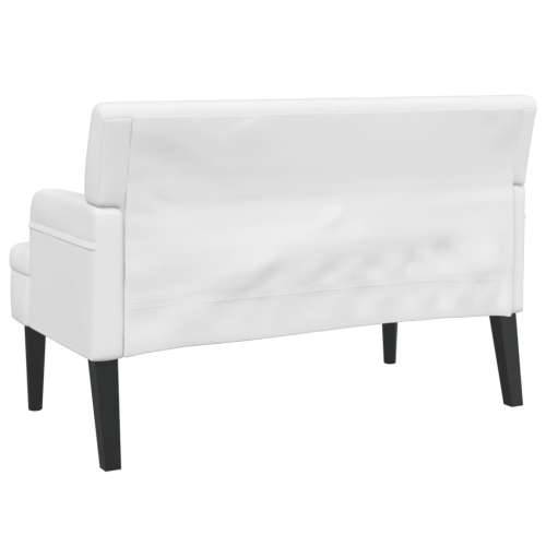Klupa s naslonom bijela 112 x 65,5 x 75 cm od umjetne kože - Bijela Cijena