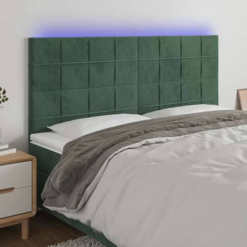 LED uzglavlje tamnozeleno 180x5x118/128 cm baršunasto - Tamnozelena 180 x 5 x 118/128 cm 1 Cijena