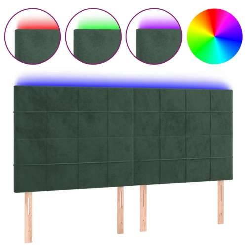 LED uzglavlje tamnozeleno 180x5x118/128 cm baršunasto - Tamnozelena 180 x 5 x 118/128 cm 1 Cijena