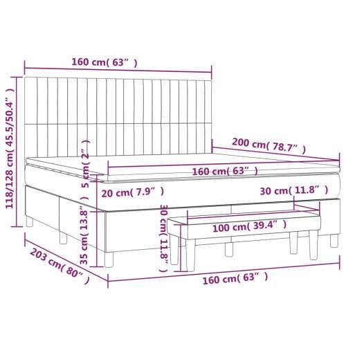 Krevet s oprugama i madracem crni 160x200 cm od tkanine - Crna 160 x 200 cm Okomite pruge Cijena