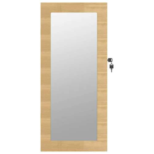 Zidni ormarić za nakit s ogledalom 30 x 8,5 x 67 cm - Smeđa 1 Cijena