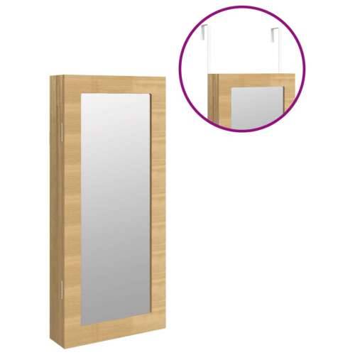 Zidni ormarić za nakit s ogledalom 30 x 8,5 x 67 cm - Smeđa 1 Cijena