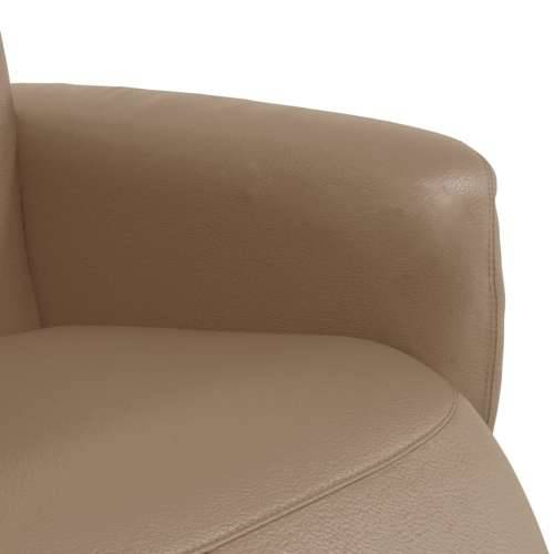 Naslonjač od umjetne kože s osloncem za noge boja cappuccina - Boja cappuccina 1 Cijena