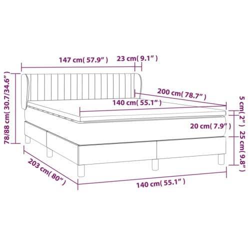 Krevet s oprugama i madracem tamnozeleni 140x200 cm baršunasti - Tamnozelena 140 x 200 cm Okomite pruge Cijena