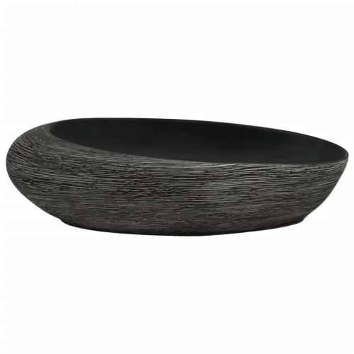 Nadgradni Lavabo - Umivaonik sivo-crni ovalni 59x40x14 cm keramički - Siva i crna 59 x 40 x 14 cm Cijena