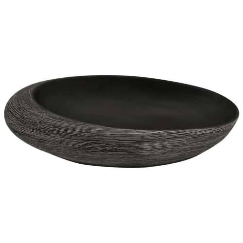 Nadgradni Lavabo - Umivaonik sivo-crni ovalni 59x40x14 cm keramički - Siva i crna 59 x 40 x 14 cm Cijena