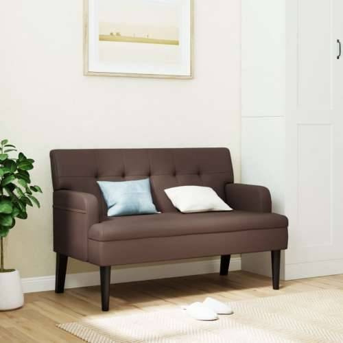 Klupa s naslonom smeđa 112 x 65,5 x 75 cm od umjetne kože - Smeđa Cijena