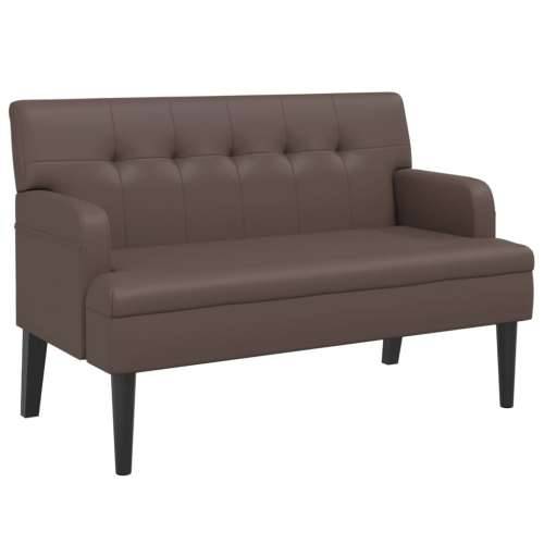 Klupa s naslonom smeđa 112 x 65,5 x 75 cm od umjetne kože - Smeđa Cijena
