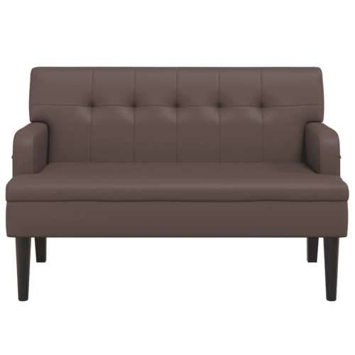 Klupa s naslonom smeđa 112 x 65,5 x 75 cm od umjetne kože - Smeđa Cijena