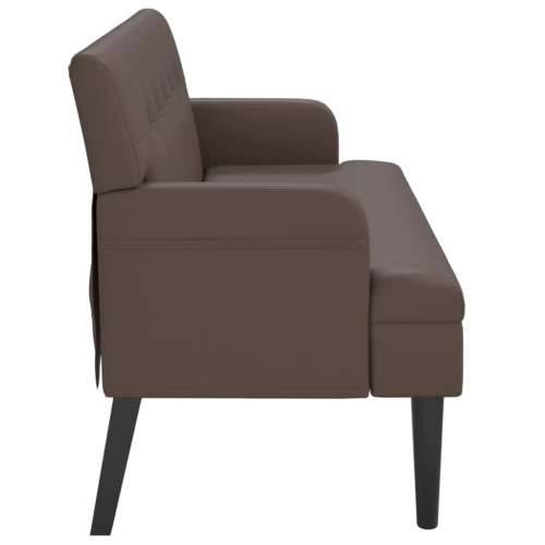 Klupa s naslonom smeđa 112 x 65,5 x 75 cm od umjetne kože - Smeđa Cijena