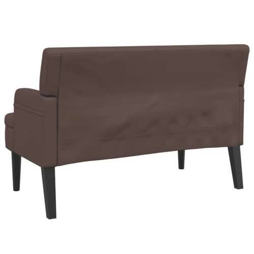 Klupa s naslonom smeđa 112 x 65,5 x 75 cm od umjetne kože - Smeđa Cijena