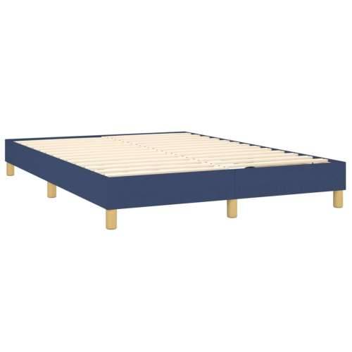 Krevet s oprugama i madracem plavi 140x200 cm od tkanine - Plava 140 x 200 cm Okomite pruge Cijena