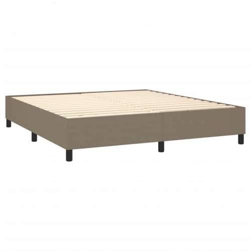 Krevet box spring s madracem LED smeđesivi 160x200 cm tkanina - Sivo-smeđa 160 x 200 cm Okomite pruge Cijena