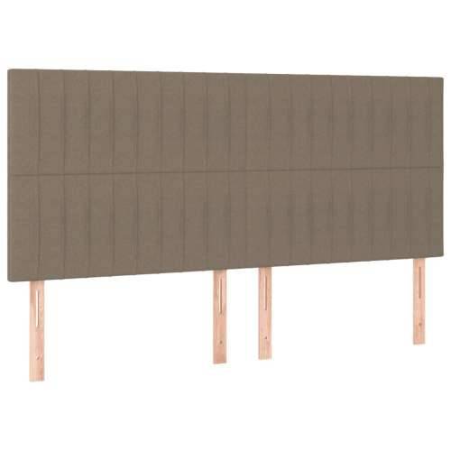 Krevet box spring s madracem LED smeđesivi 160x200 cm tkanina - Sivo-smeđa 160 x 200 cm Okomite pruge Cijena
