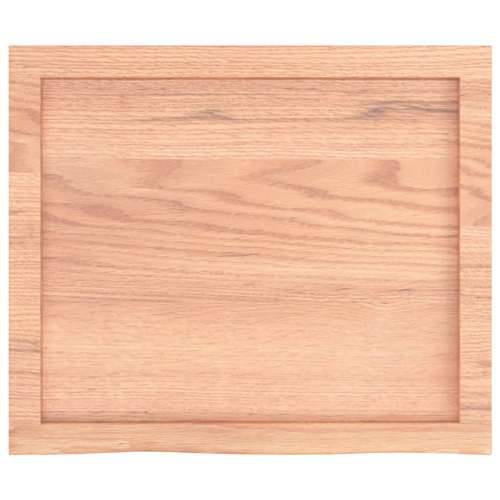 Kupaonska radna ploča svjetlosmeđa 60x50x(2-6) cm masivno drvo - Svjetlosmeđa 60 x 50 x 6 cm Cijena