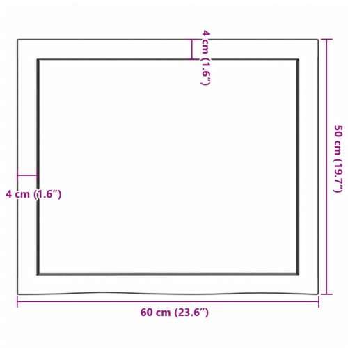 Kupaonska radna ploča svjetlosmeđa 60x50x(2-6) cm masivno drvo - Svjetlosmeđa 60 x 50 x 6 cm Cijena