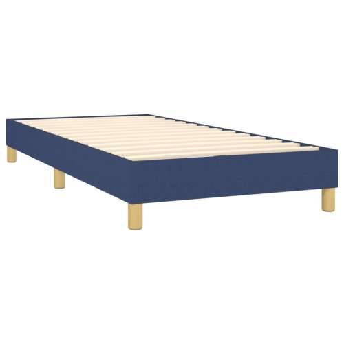 Krevet s oprugama i madracem plavi 90 x 190 cm od tkanine Plava 90 x 190 cm vodoravne pruge Cijena
