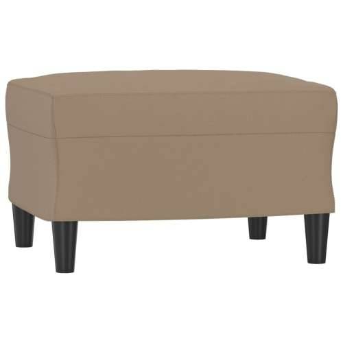 3-dijelni set sofa s jastucima boja cappuccina od umjetne kože - Boja cappuccina s jastučićima i tabureom Cijena
