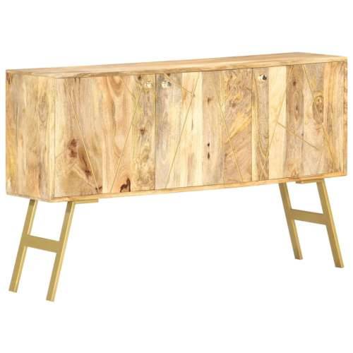 Komoda od masivnog drva manga 118 x 30 x 75 cm - svjetlosmeđa i mjedena 1 Cijena