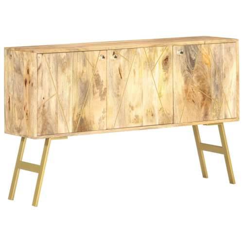 Komoda od masivnog drva manga 118 x 30 x 75 cm - svjetlosmeđa i mjedena 1 Cijena