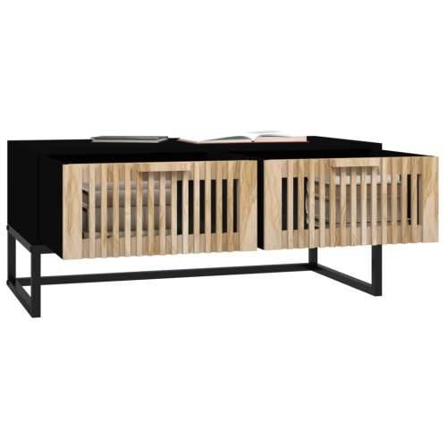 Stolić za kavu crni 80 x 40 x 35 cm konstruirano drvo i željezo - Crna 1 Cijena