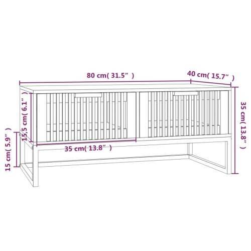 Stolić za kavu crni 80 x 40 x 35 cm konstruirano drvo i željezo - Crna 1 Cijena