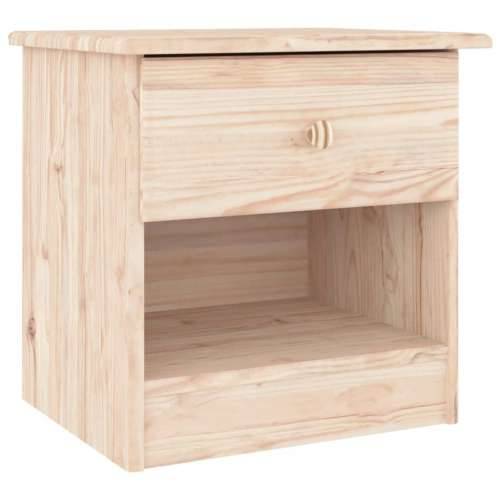 Noćni ormarić ALTA 41 x 35 x 41 cm od masivne borovine - Prirodna 1 1 ladicom Cijena
