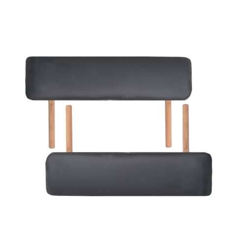 Sklopivi stol za masažu s 2 zone debljina 10 cm crni Cijena