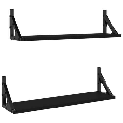 Zidne police 2 kom crne 60 x 15 x 15,5 cm - Crna 60 x 15 x 15.5 cm 2 1 Cijena