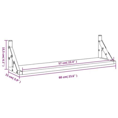 Zidne police 2 kom crne 60 x 15 x 15,5 cm - Crna 60 x 15 x 15.5 cm 2 1 Cijena