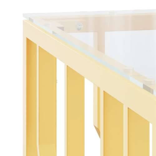Stolić za kavu zlatni 80 x 80 x 40 cm nehrđajući čelik i staklo - Zlatno 1 Stakl Cijena
