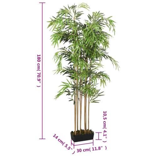 Umjetno stablo bambusa 1605 listova 180 cm zeleno - 180 cm (pravokutni) 1 Cijena
