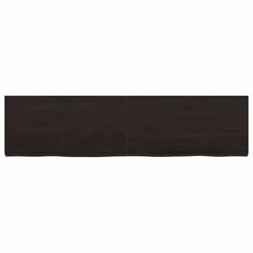 Zidna polica tamnosmeđa 120x30x(2-4) cm od obrađene hrastovine - Tamno smeđa 120 x 30 x 4 cm 1 Cijena