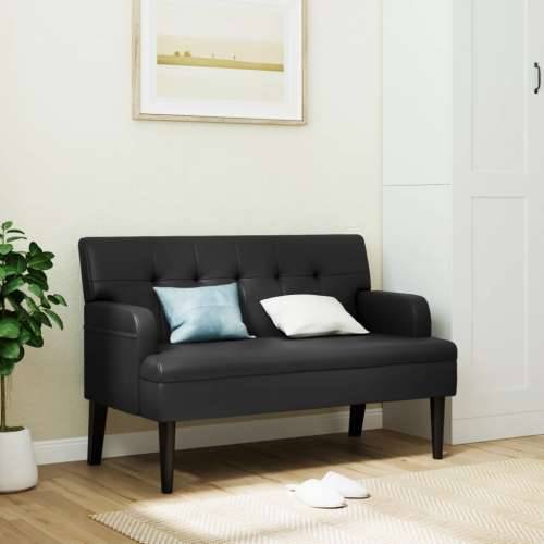 Klupa s naslonom crna 112 x 65,5 x 75 cm od umjetne kože Crna Cijena