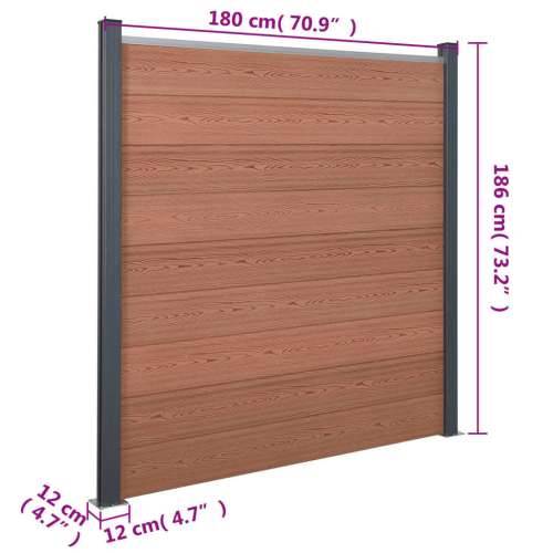 Set panela za ogradu smeđi 180x186 cm WPC - Smeđa 180 x 186 cm 1 Cijena