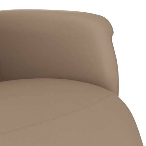 Naslonjač od umjetne kože s osloncem za noge boja cappuccina - Boja cappuccina 1 Cijena