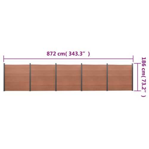 Set panela za ogradu smeđi 872x186 cm WPC - Smeđa 872 x 186 cm 1 Cijena