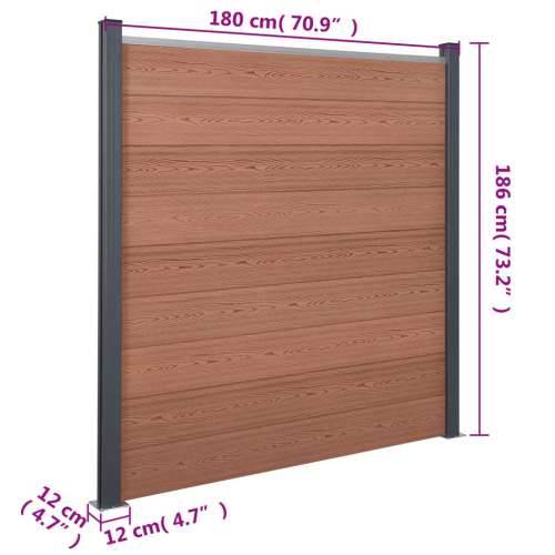 Set panela za ogradu smeđi 872x186 cm WPC - Smeđa 872 x 186 cm 1 Cijena
