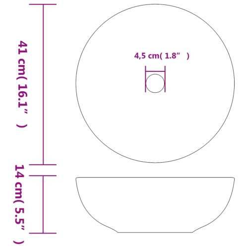 Nadgradni Lavabo - Umivaonik bijelo-plavi okrugli Φ 41 x 14 cm keramički - Plava i bijela Cijena
