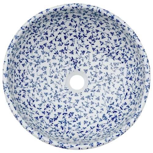 Nadgradni Lavabo - Umivaonik bijelo-plavi okrugli Φ 41 x 14 cm keramički - Plava Cijena