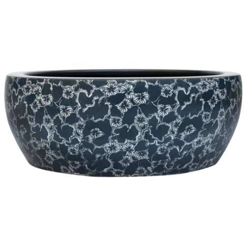 Nadgradni Lavabo - Umivaonik crno-plavi okrugli Φ 41 x 14 cm keramički Cijena