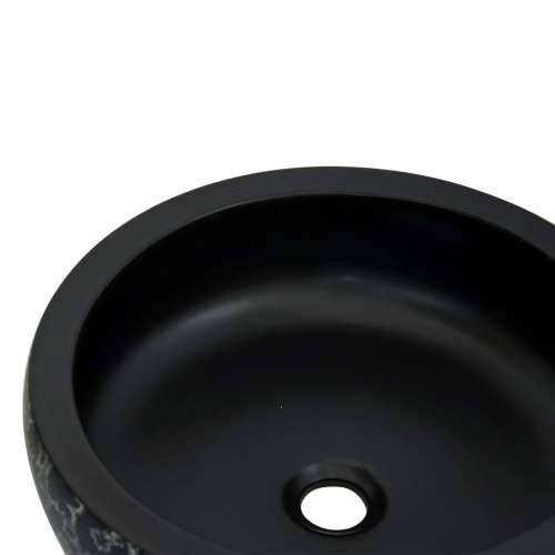 Nadgradni Lavabo - Umivaonik crno-plavi okrugli Φ 41 x 14 cm keramički Cijena